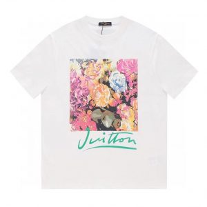 New Floral Short-Sleeved T-shirt - White, S
