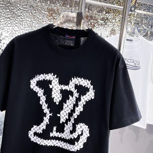 New Letter Pattern Cotton Breathable T shirt - L, BLACK