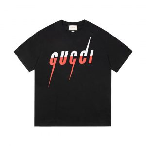 Cotton red and green short-sleeved shirt - L, Black