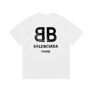Cracked Letter Print T-shirt - L, White