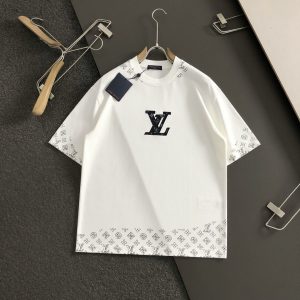 Latest leather embroidery short-sleeved T-shirt - M, White