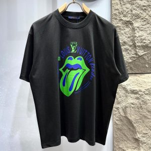 Lips print T-shirt - L, Black