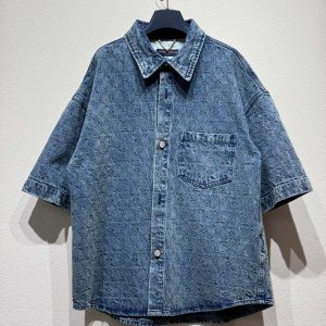 Vintage Printed Denim Shirt - M