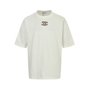 Snowflake embroidered T-shirt - XL, White