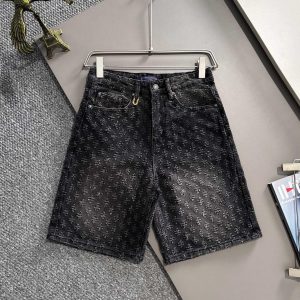 Old Fashioned Jacquard Denim Shorts - L, Black