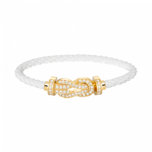 [Lucas Jewelry]CHANCE LARGE 8 FIGURE BUCKLE FULLDIAMOND BRACELET GOLD - 12. White nylon rope, 19