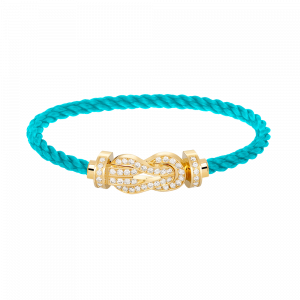 [Lucas Jewelry]CHANCE LARGE 8 FIGURE BUCKLE FULLDIAMOND BRACELET GOLD - 5. Sky blue wire rope, 21