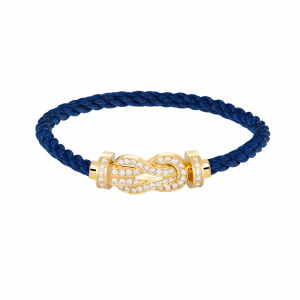 [Lucas Jewelry]CHANCE LARGE 8 FIGURE BUCKLE FULLDIAMOND BRACELET GOLD - 9. Deep sea blue nylon rope, 21