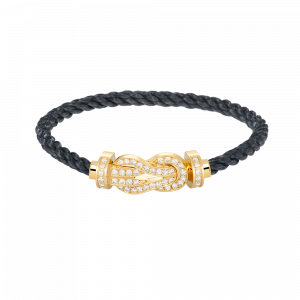 [Lucas Jewelry]CHANCE LARGE 8 FIGURE BUCKLE FULLDIAMOND BRACELET GOLD - 2. Storm gray nylon rope, 21