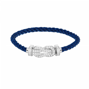 [Lucas Jewelry]CHANCE LARGE 8 FIGURE BUCKLE FULL DIAMOND BRACELET SILVER - 9. Deep sea blue nylon rope, 20