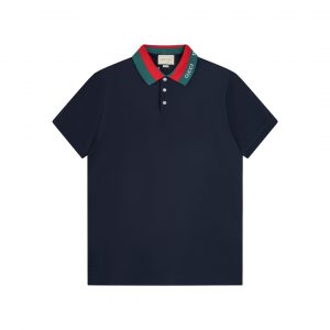 Classic contrast color stripe embroidery Polo