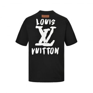 Hand-painted large letters T-shirt - M, Black