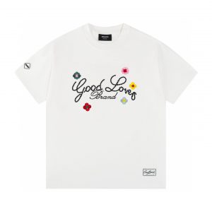 Embroidered floral slogan T-shirt - XL, White