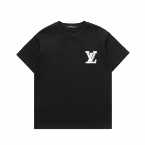 Classic leather label T-shirt - L, Black