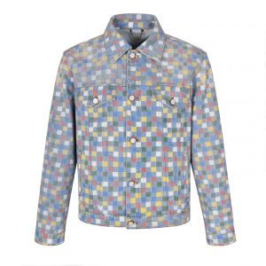 25ss checkered denim jacket - L