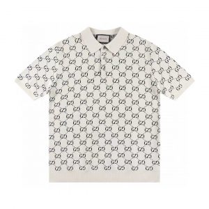 Letter full print polo - White, L