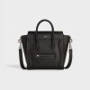 Celine Nano Luggage Bag In Drummed Calfskin Black 189243Dru38No