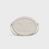 Celine Crossbody Oval Purse Cuir Triomphe In Smooth Calfskin White
