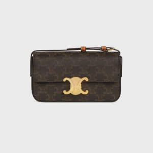 Celine Triomphe Shoulder Bag In Shiny Calfskin Tan 194142Cuz04Lu