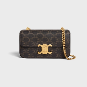 Celine Chain Shoulder Bag Triomphe In Triomphe Canvas Tan 197992Dqw04Lu