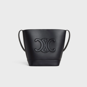 Celine Bucket Cuir Triomphe In Smooth Calfskin Black 198243Du338No