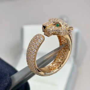 [Lucas Jewelry]PANTHERE PINK GOLD DIAMOND RING - 925 Sterling Silver - 18k Gold Plated, 6
