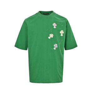 Graffiti cross patch embroidered washed short sleeves - M, Green