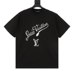 Artistic signature letter print T-shirt - S, Black