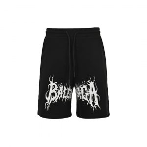 Gothic letter print shorts - S, Black
