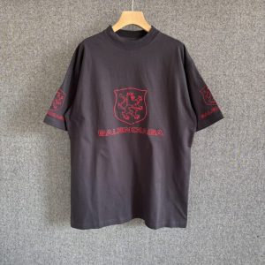 High quality washed knitted round neck short sleeves - XL