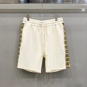Retro letter webbing patchwork shorts - L, White