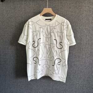 Knitted Crew Neck Cotton T shirt - M