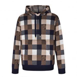 Damier Cashmere and Wool Hoodie - L