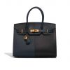 Hermès Birkin 30 Epsom Black Blue Indigo Frida Gold Hardware