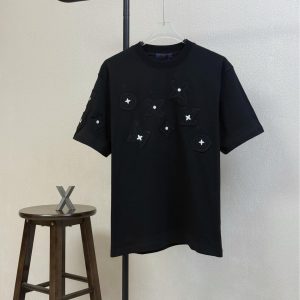Patch Embroidered T-shirt - S, Black