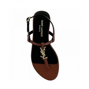 Saint Laurent Cassandre Leather Sandals - 38 Eu 7 Us 24 5 Cm 9 46 In
