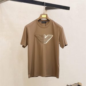 High-end custom casual short-sleeved T-shirt - Brown, L