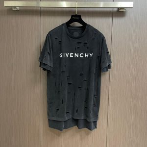 Ripped double layer T-shirt - M, Black