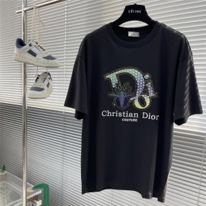 Dio 2025SS Fashion Casual T-shirt - Black, XL