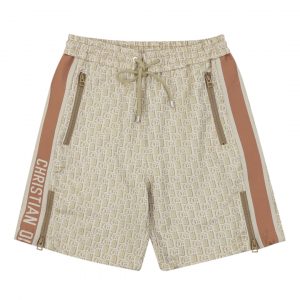 Striped ribbon monogram shorts