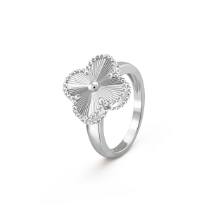 [Lucas Jewelry]CLOVER SILVER RING - 925 Sterling Silver - 18k Gold Plated, 8