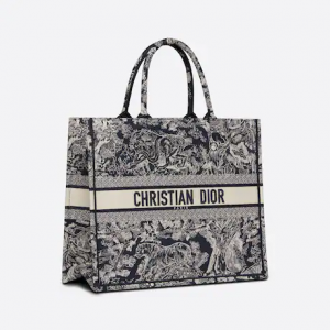 Large Dior Book Tote Blue Toile De  (42 X 35 X 18.5 Cm)