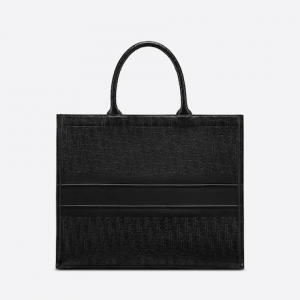 Large Dior Book Tote Black Dior  Calfskin (42 X 35 X 18.5 Cm)