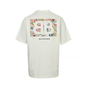 25ss sunflower print short-sleeved T-shirt - XL, White