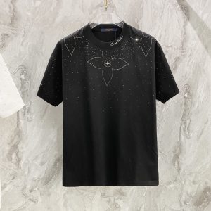 Embroidery Band Drill Personality T-Shirt - Black, M