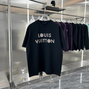 Hand-painted embroidered T-shirt - M, Black