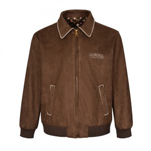 Suede bomber jacket - L, Brown