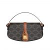 Celine Clutch On Strap Tabou In Triomphe Canvas And Calfskin Tan 20Cm 10I592Dq2 04Lu