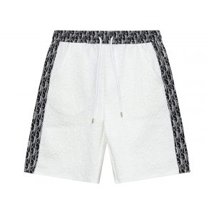 Lettering print embroidered shorts - M, White