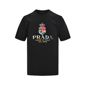 Gradient crown print T-shirt - S, Black